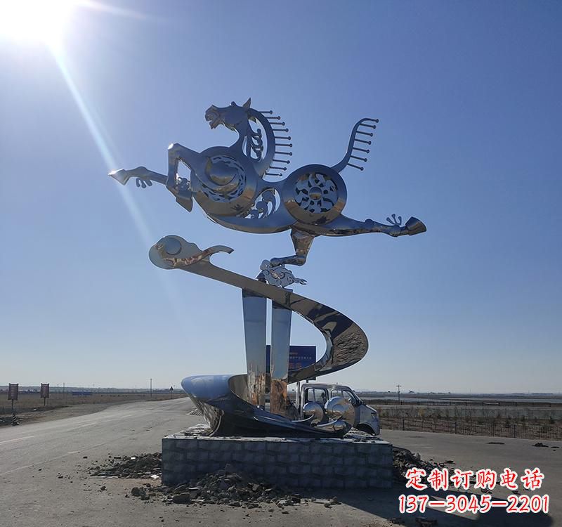 贵阳不锈钢马踏飞燕城市雕塑
