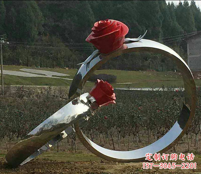 贵阳不锈钢玫瑰雕塑精美的艺术珍品