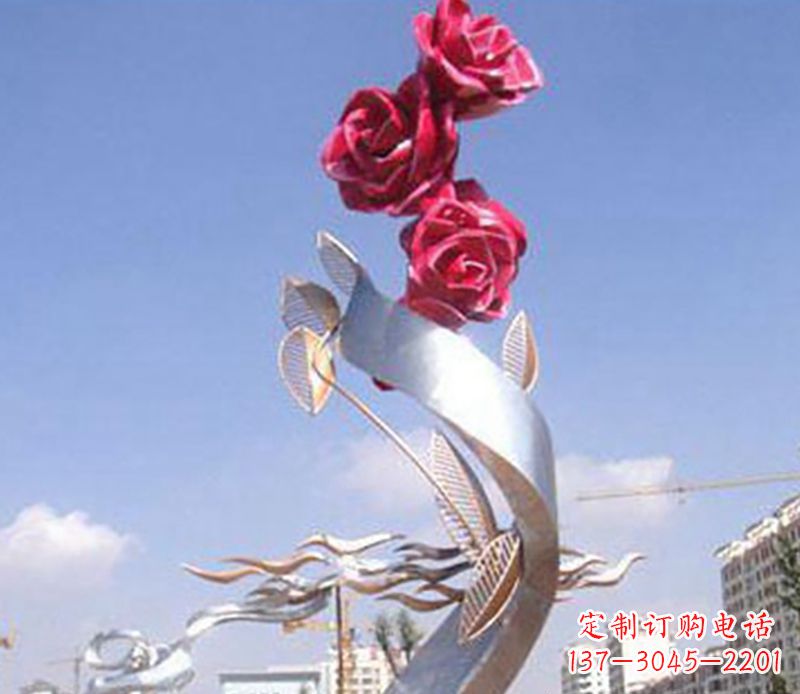 贵阳不锈钢玫瑰雕塑精美的艺术品