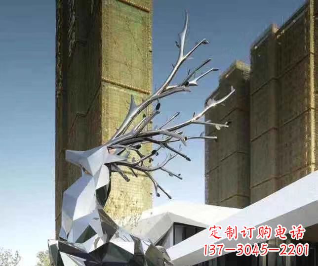 贵阳梅花鹿雕塑美丽的景观和动物雕塑