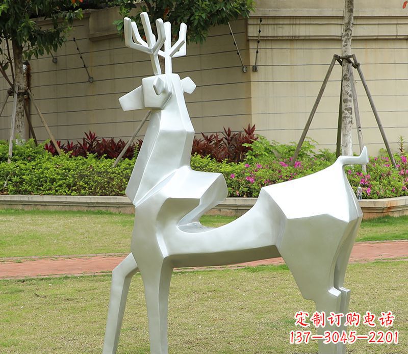 贵阳不锈钢美陈动物雕塑——鹿