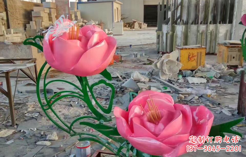 贵阳精美牡丹雕塑点缀景观