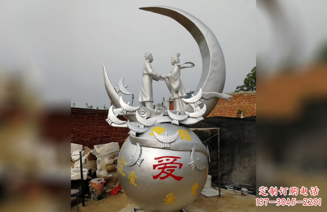 贵阳不锈钢牛郎织女雕塑爱情永存