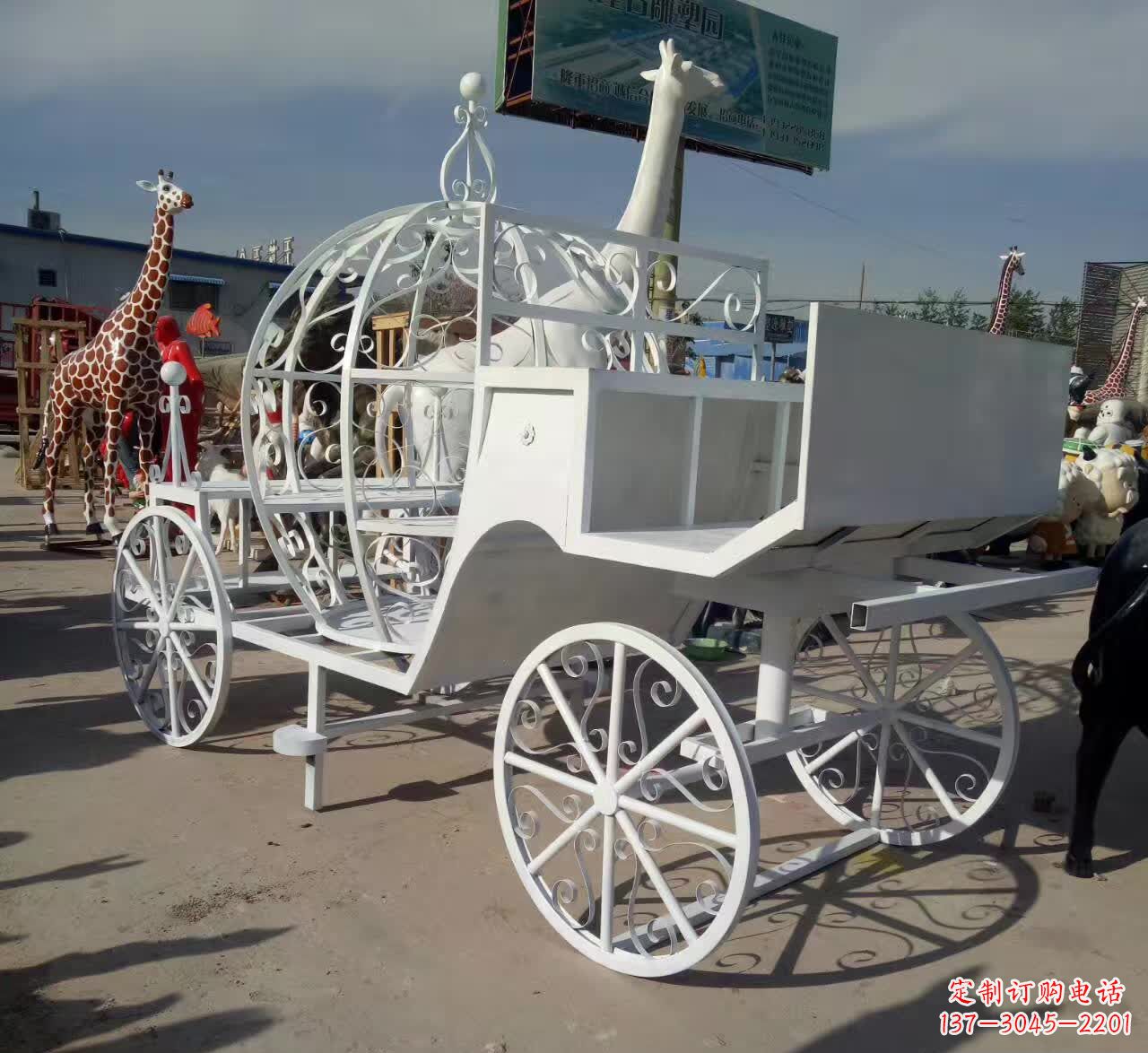贵阳不锈钢欧式马车雕塑精美的艺术品