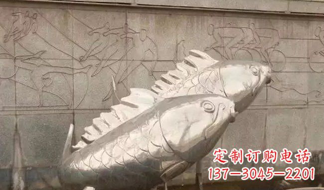 贵阳不锈钢喷泉鱼雕塑美丽装点城市