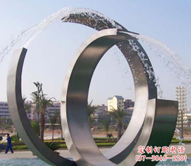 贵阳不锈钢情侣戒指雕塑象征爱情的永恒之物