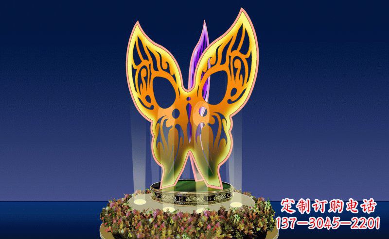 贵阳不锈钢三面蝴蝶雕塑