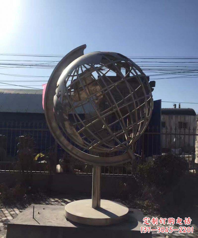 贵阳不锈钢地球仪雕塑精美装饰室内空间