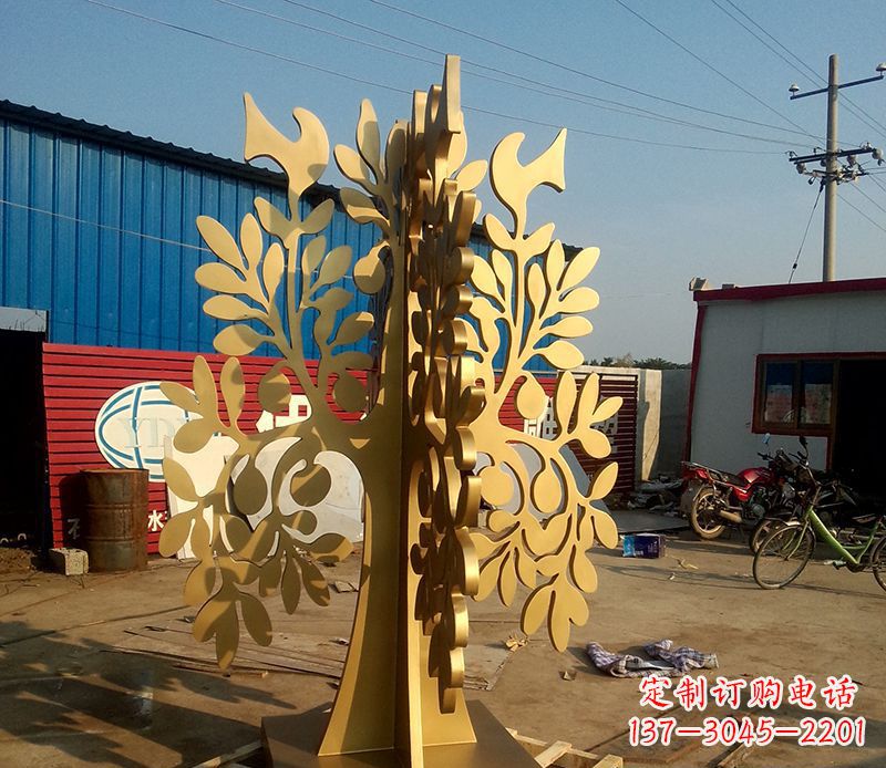 贵阳不锈钢树叶园林景观雕塑——美妙绝伦的艺术之作