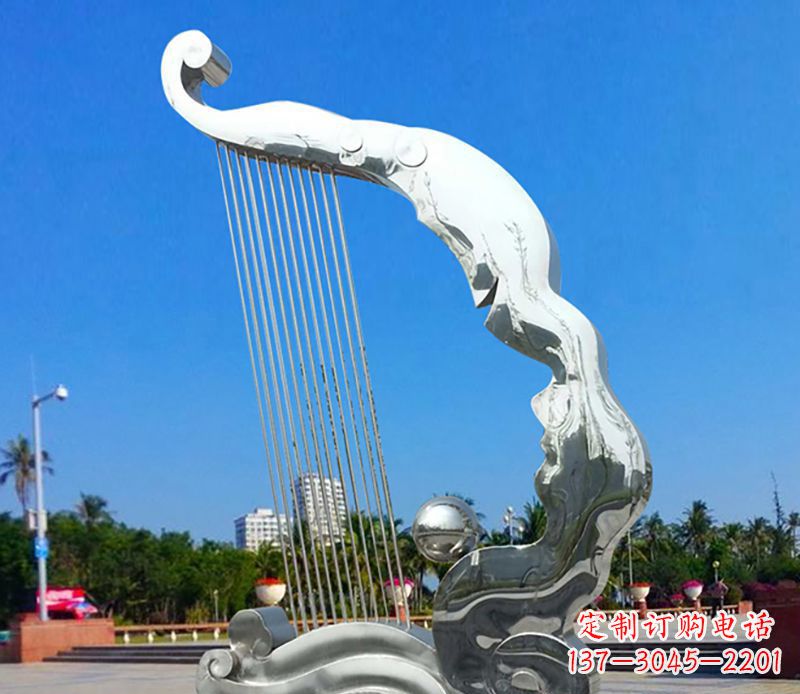 贵阳不锈钢竖琴雕塑——传承古典音乐之美