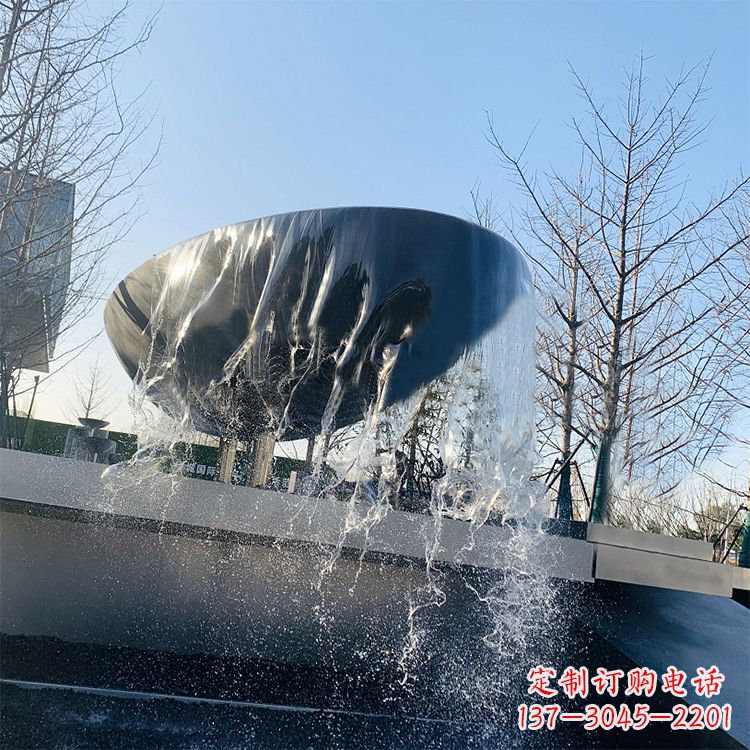 贵阳不锈钢水钵瀑布喷泉雕塑艺术与美感的完美结合