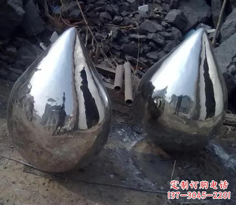 贵阳不锈钢水滴雕塑美丽绽放