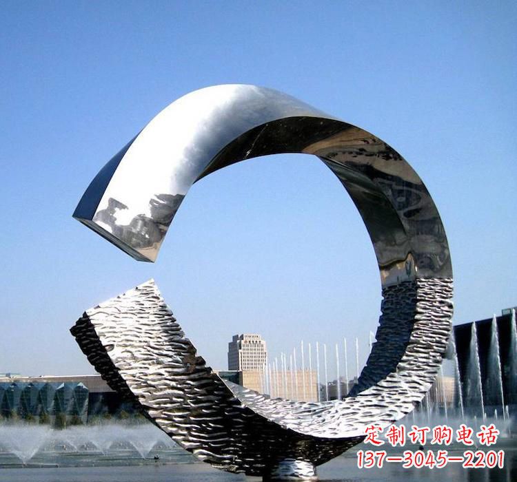 贵阳不锈钢水景圆环雕塑艺术与美的结合