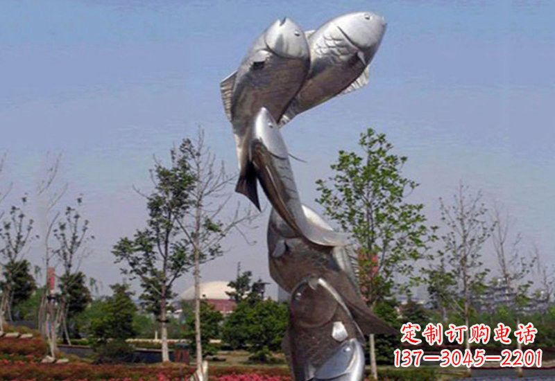 贵阳不锈钢跳跃的鲤鱼雕塑