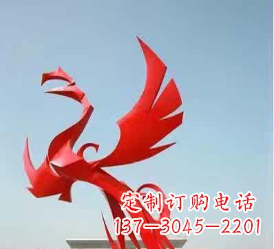 贵阳不锈钢铁艺凤凰雕塑美丽的象征