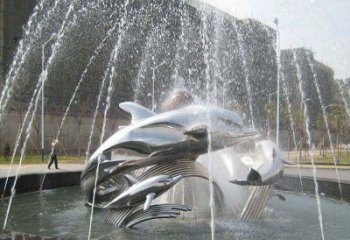 贵阳不锈钢商场大型景观鱼喷泉展现雕塑之美