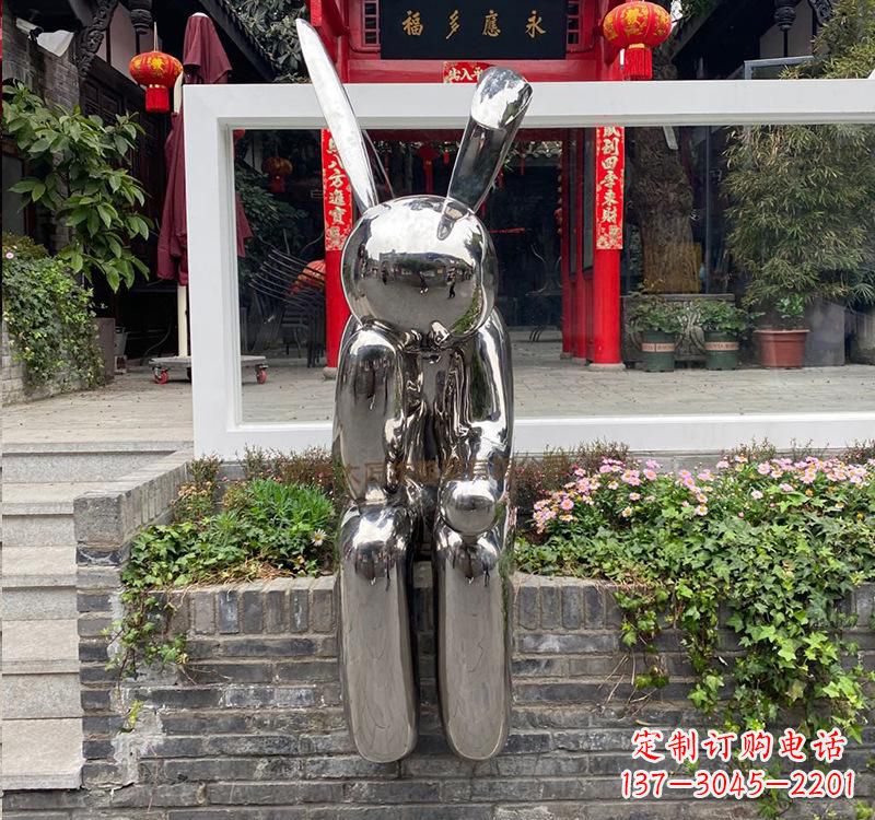 贵阳不锈钢兔子雕塑精美的艺术作品
