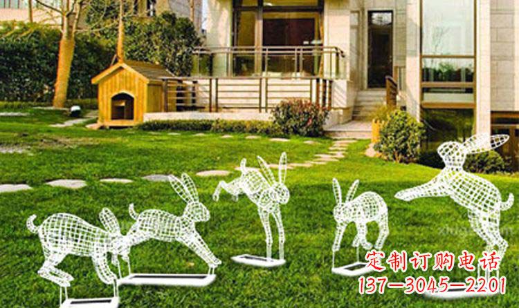 贵阳不锈钢兔子镂空雕塑
