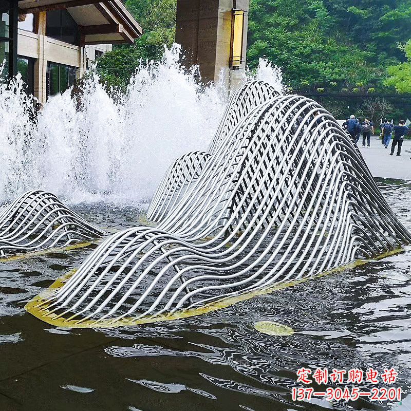 贵阳不锈钢网格制作的假山雕塑