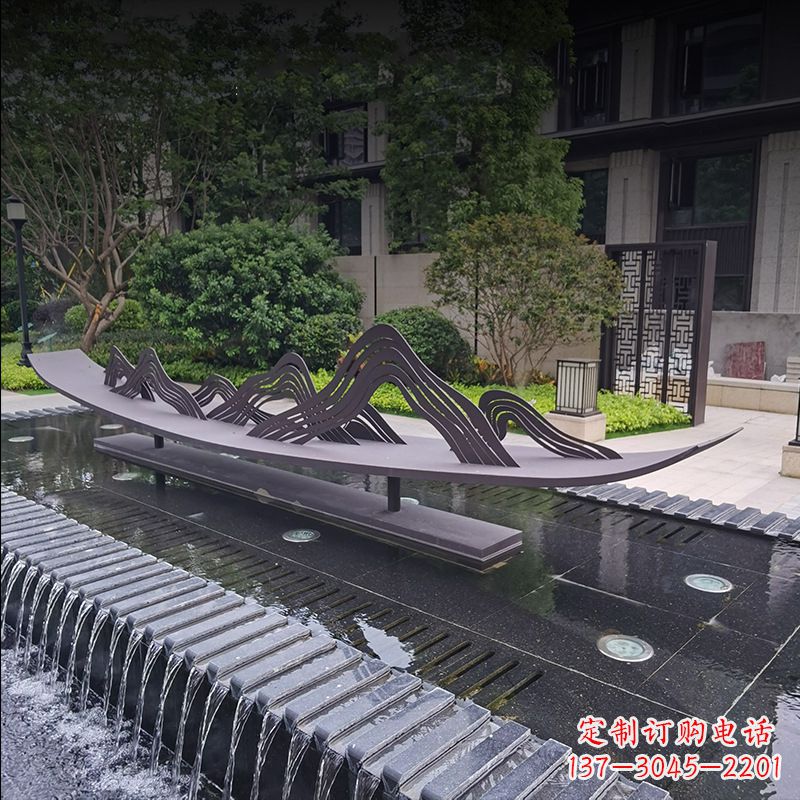 贵阳精美的不锈钢小船假山