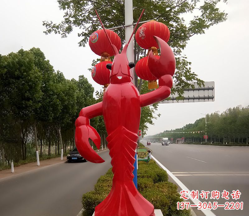 贵阳不锈钢小龙虾雕塑精美之灵
