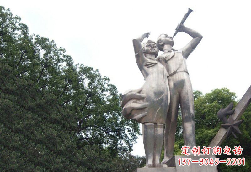 贵阳不锈钢小学生雕塑缔造美丽校园新风貌