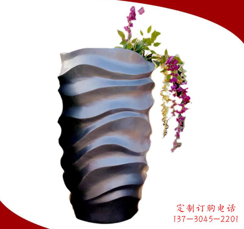 贵阳不锈钢校园景观花盆雕塑美化校园环境