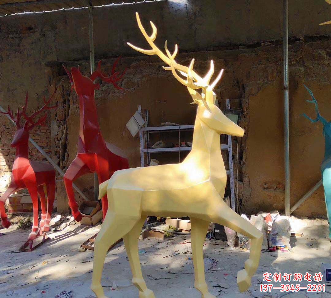 贵阳新款仿真不锈钢小鹿雕塑