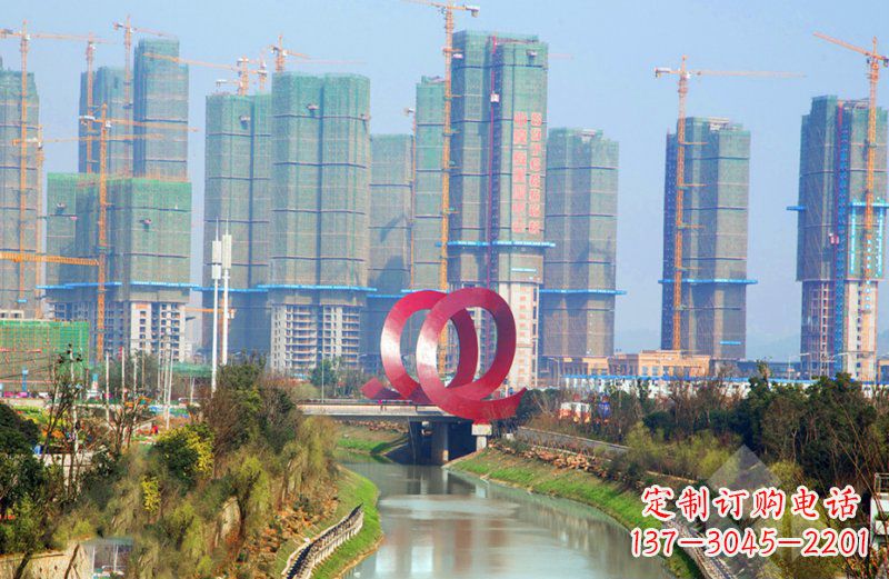 贵阳精美不锈钢圆环雕塑