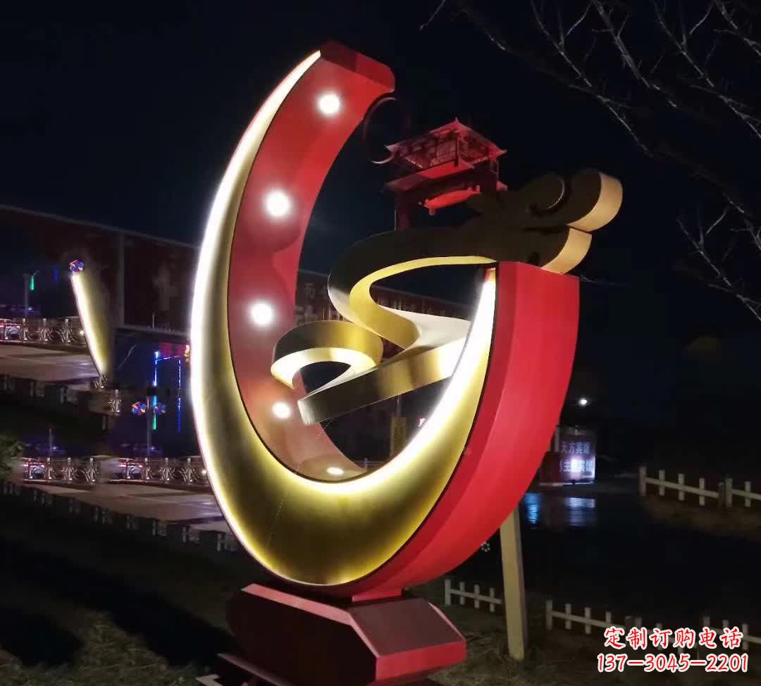 贵阳不锈钢月亮抽象雕塑——璀璨星空下的绝美艺术