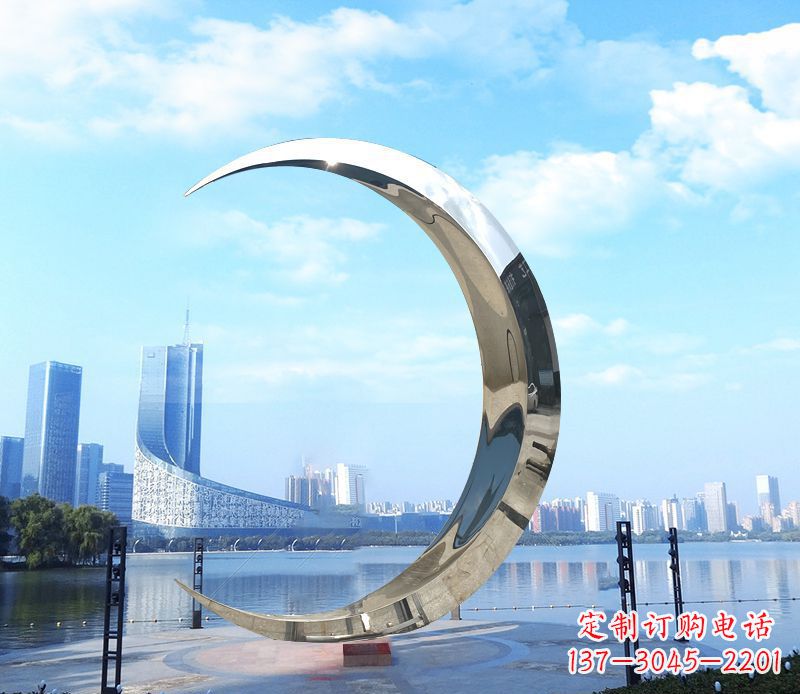 贵阳不锈钢月亮雕塑象征着美丽的月亮