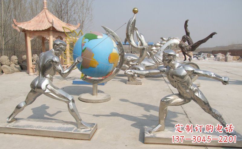 贵阳勇敢者的身影——不锈钢运动员击剑雕塑