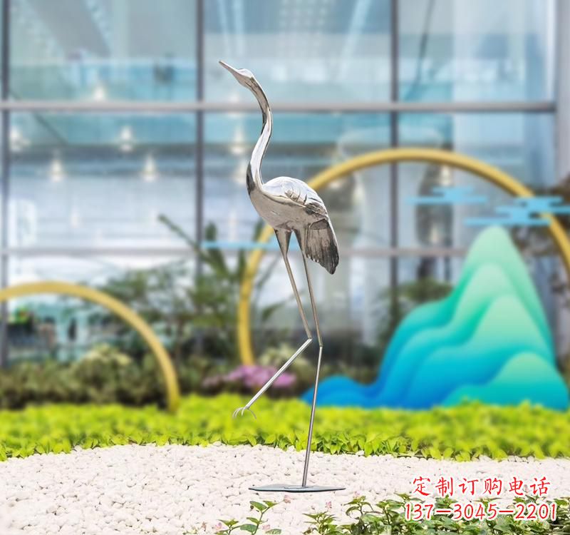 贵阳不锈钢展翅仙鹤雕塑