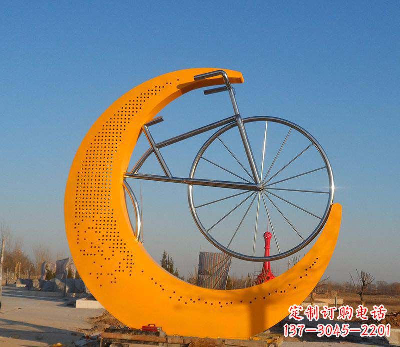 贵阳不锈钢自行车雕塑一次性看到的艺术经典