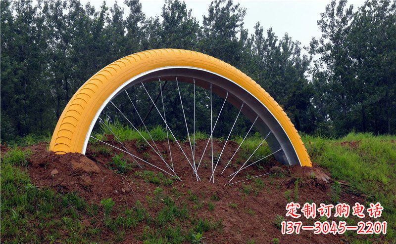 贵阳不锈钢自行车雕塑——景观美化的象征