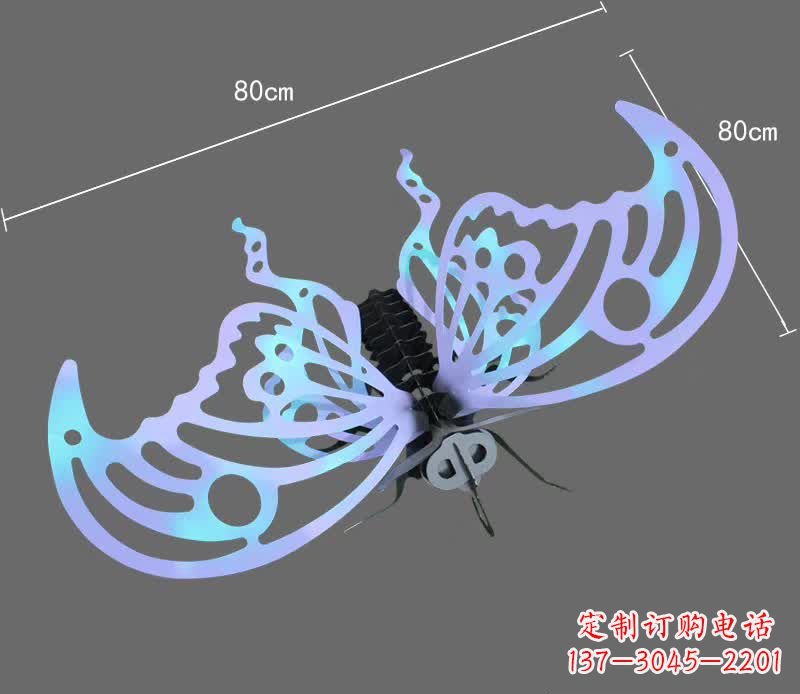 贵阳彩绘不锈钢蝴蝶雕塑宛如梦幻般的艺术之作