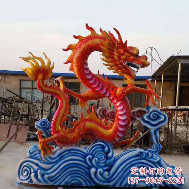 贵阳彩绘龙神兽动物铜雕
