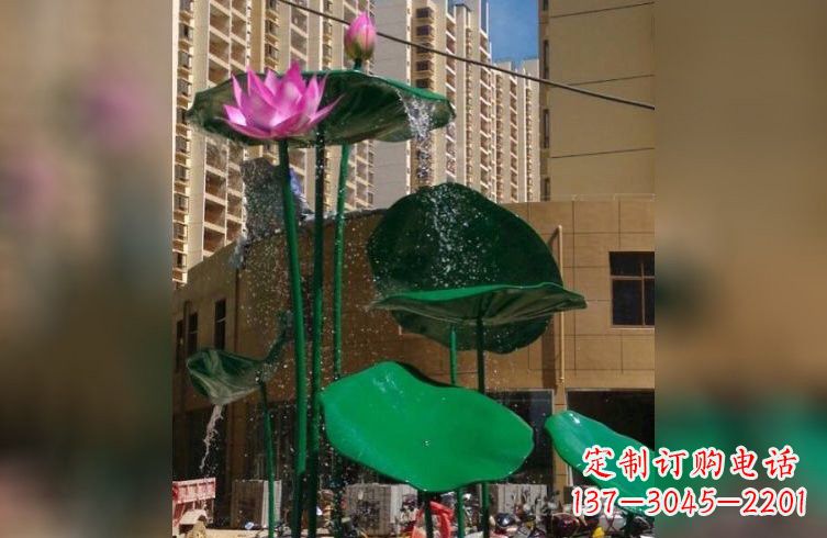 贵阳彩色不锈钢荷花雕塑美丽而富有寓意