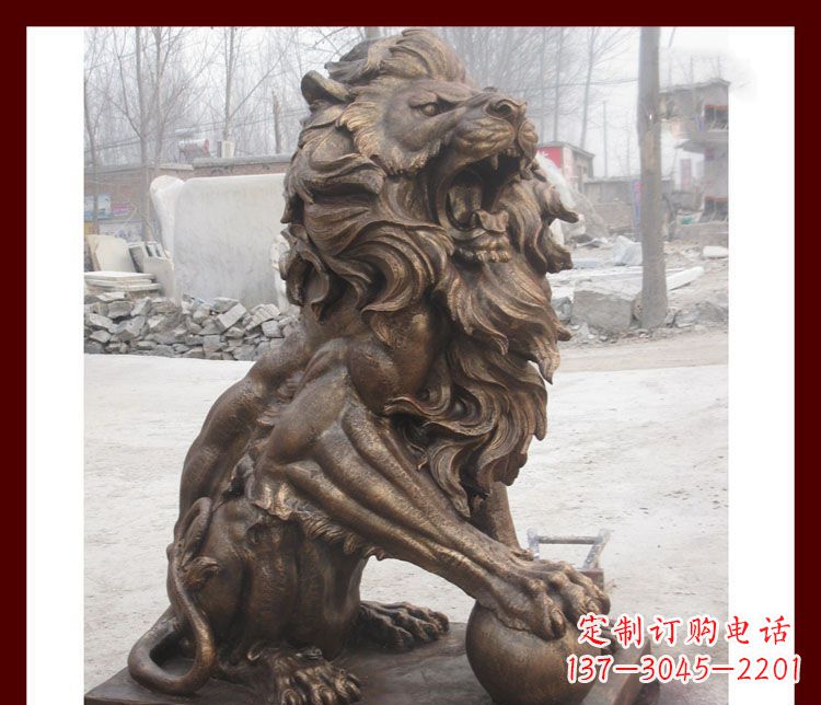 贵阳传统工艺——踩球欧式狮子铜雕