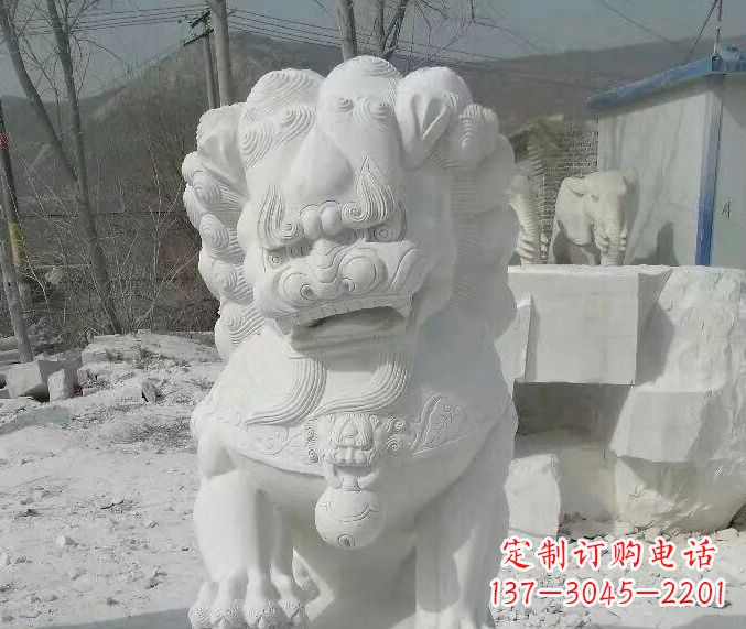 贵阳狮子雕塑踩绣球石狮子寺庙的独特景观