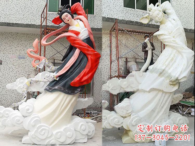 贵阳神话中的嫦娥玻璃钢彩绘雕塑