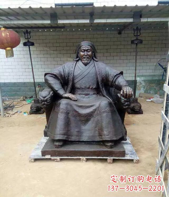 贵阳成吉思汗铜雕古代伟人