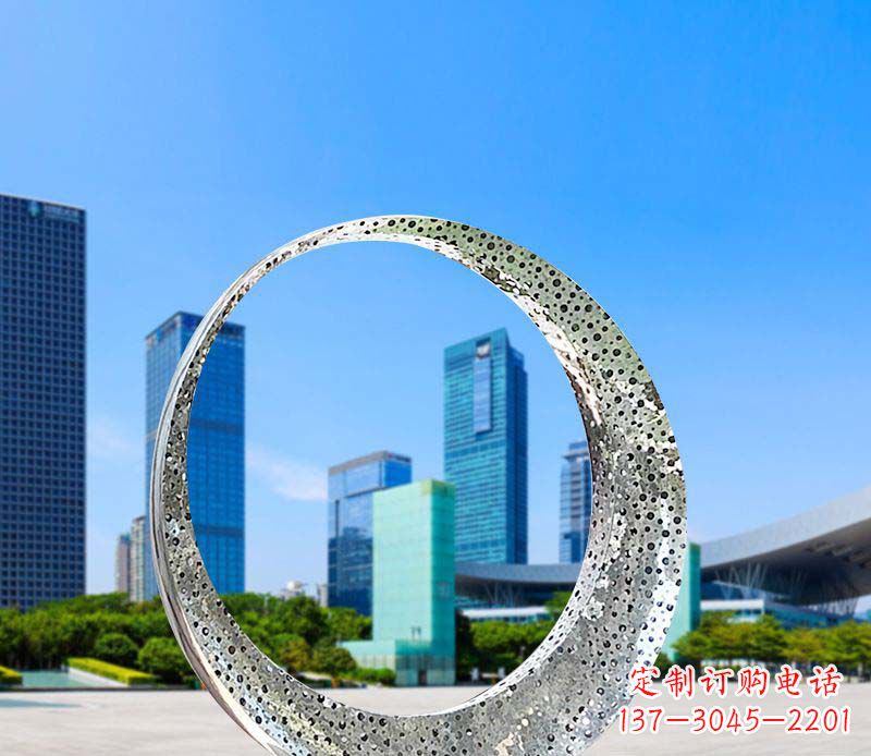 贵阳美丽圆环——不锈钢灯饰雕塑