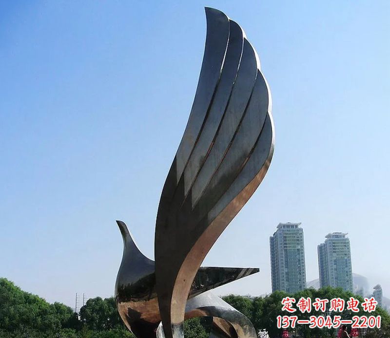 贵阳抽象翅膀雕塑不锈钢