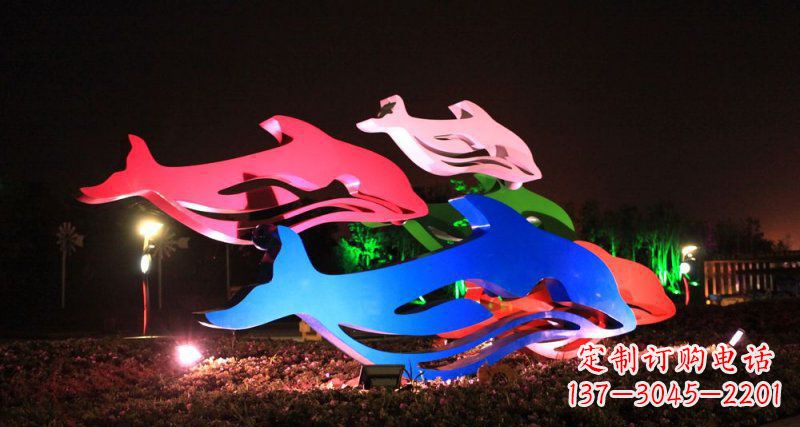 贵阳抽象海豚公园不锈钢雕塑