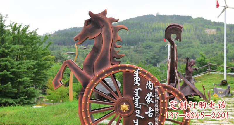 贵阳传承历史魅力,不锈钢马车雕塑悠然屹立