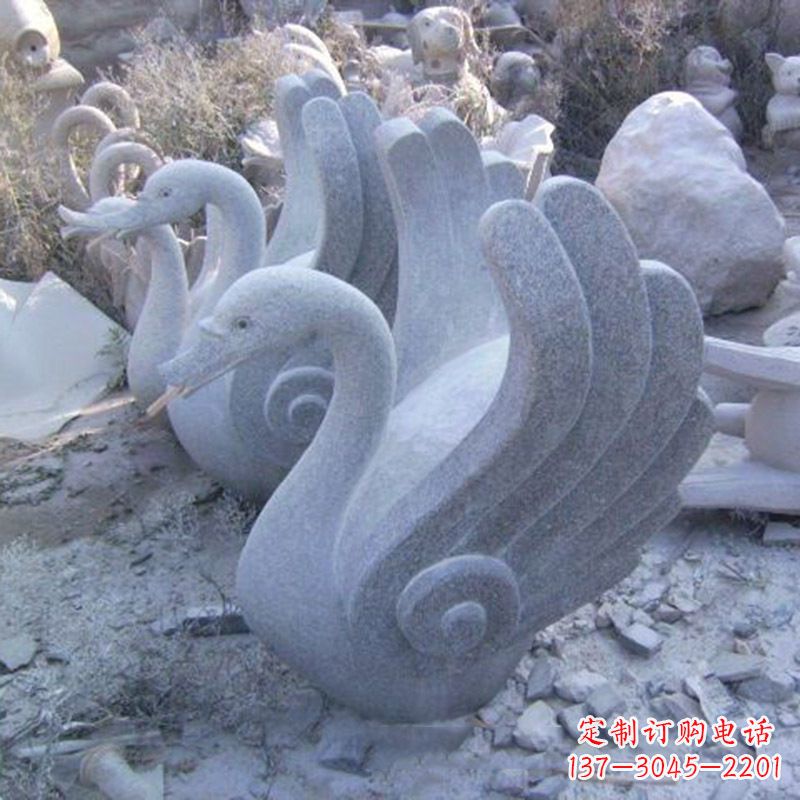 贵阳抽象喷水天鹅石雕