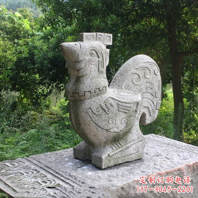 贵阳抽象生肖酉鸡动物石雕塑