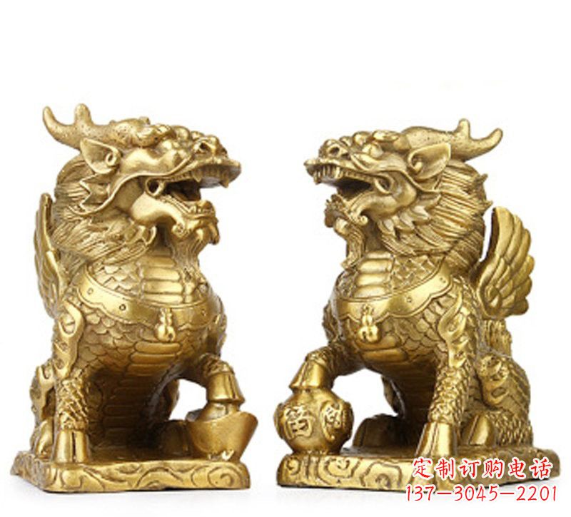 贵阳绚丽多彩的纯铜麒麟雕塑