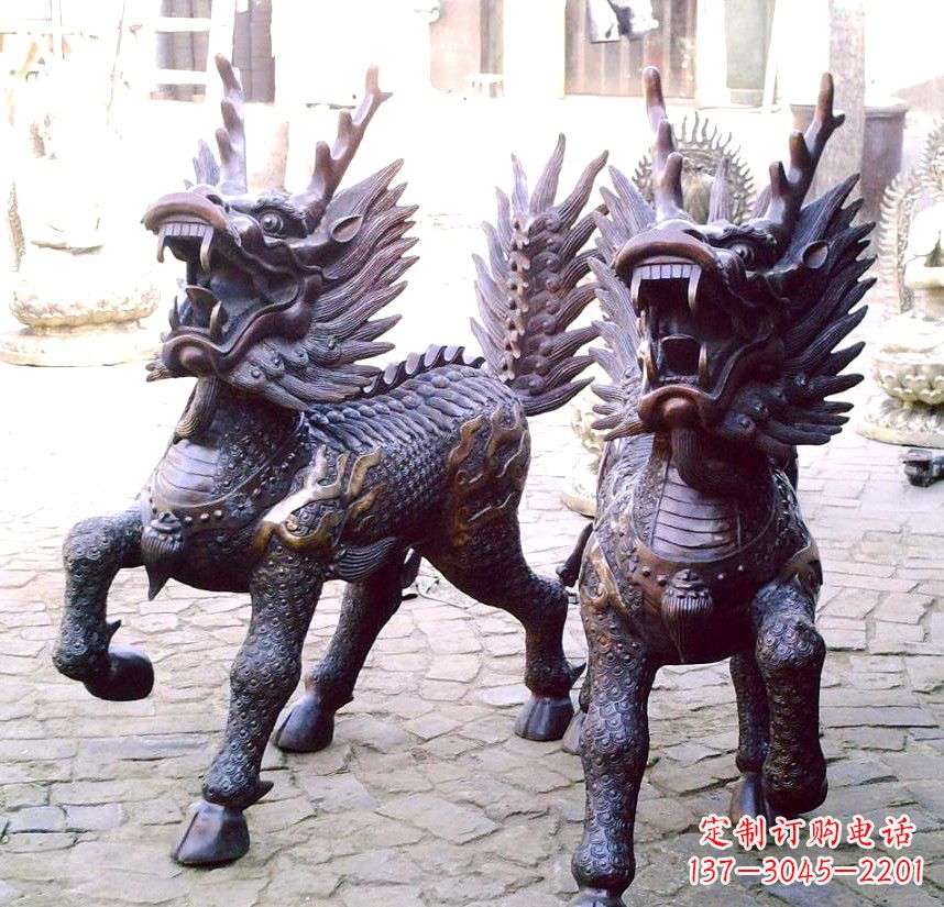 贵阳精美纯铜麒麟雕塑
